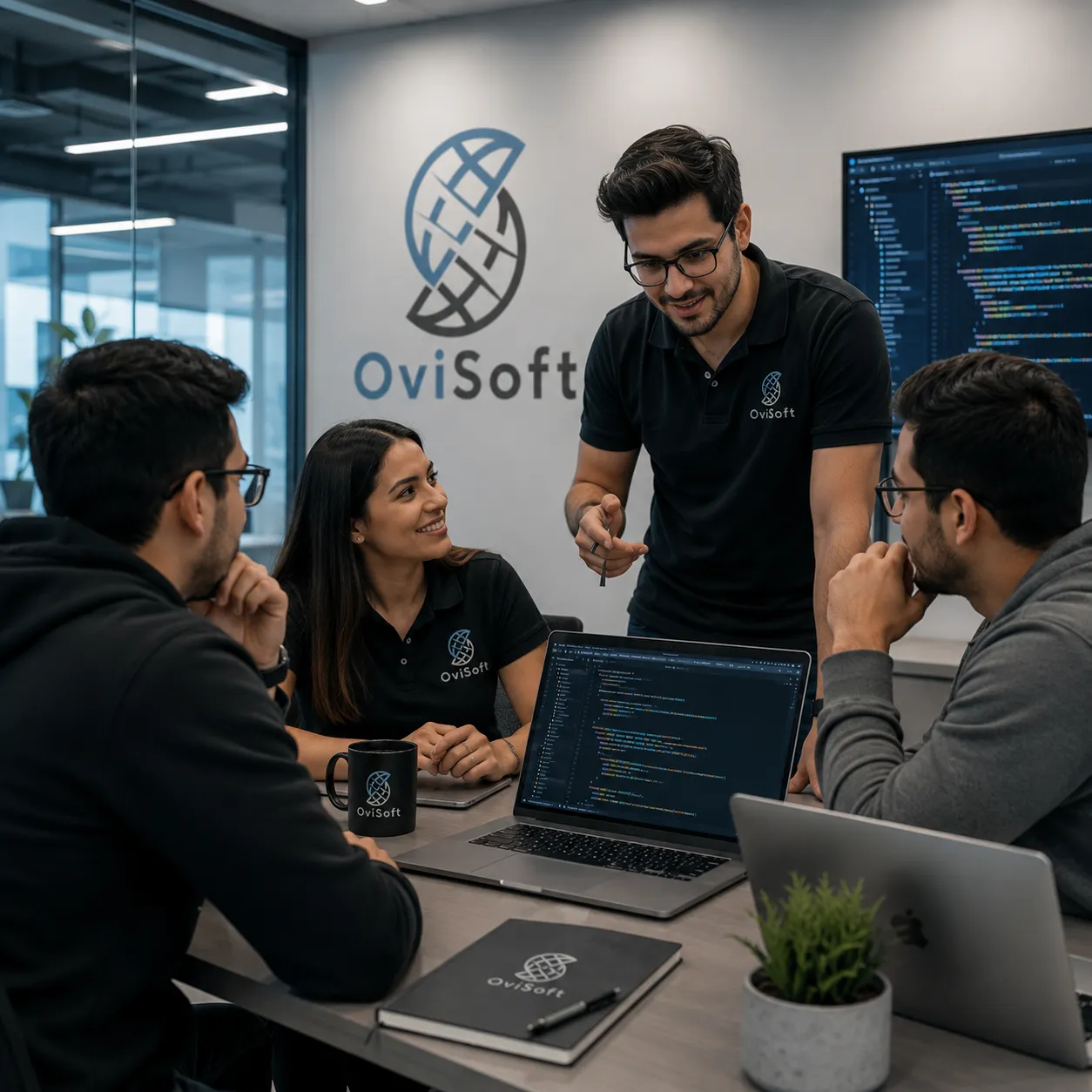 Equipo de Ovisoft trabajando en soluciones digitales